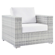 Modway Convene 3-Piece Modern Fabric/Rattan Outdoor Set in Light Gray/White