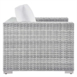 Modway Convene 3-Piece Modern Fabric/Rattan Outdoor Set in Light Gray/White
