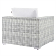Modway Convene 3-Piece Modern Fabric/Rattan Outdoor Set in Light Gray/White