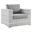 Modway Convene 4-Piece Rattan & Fabric Outdoor Set in Light Gray