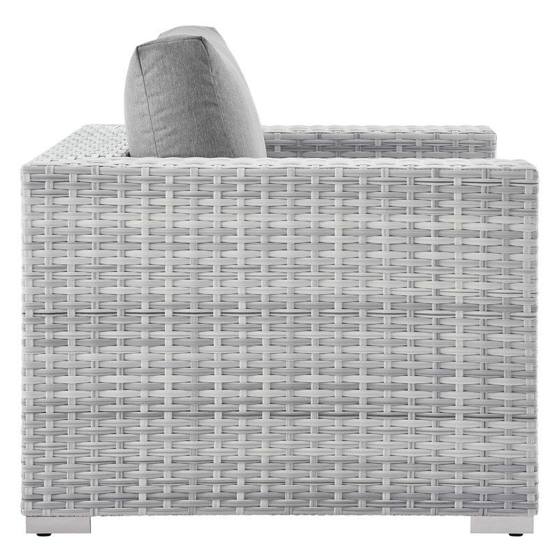 Modway Convene 4-Piece Rattan & Fabric Outdoor Set in Light Gray
