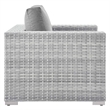 Modway Convene 4-Piece Rattan & Fabric Outdoor Set in Light Gray
