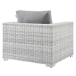 Modway Convene 4-Piece Rattan & Fabric Outdoor Set in Light Gray