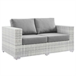 Modway Convene 4-Piece Rattan & Fabric Outdoor Set in Light Gray