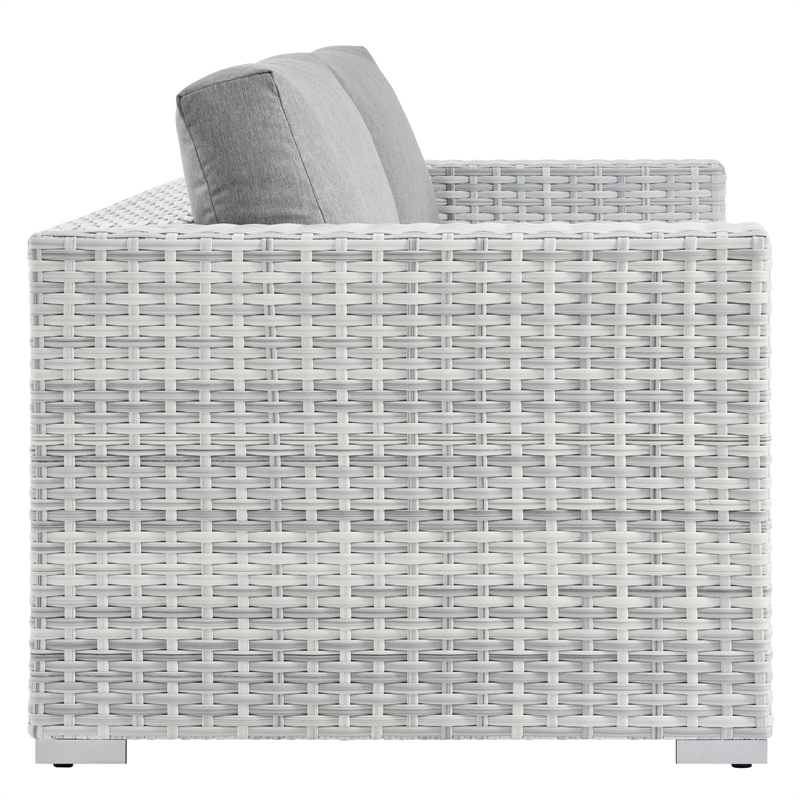 Modway Convene 4-Piece Rattan & Fabric Outdoor Set in Light Gray