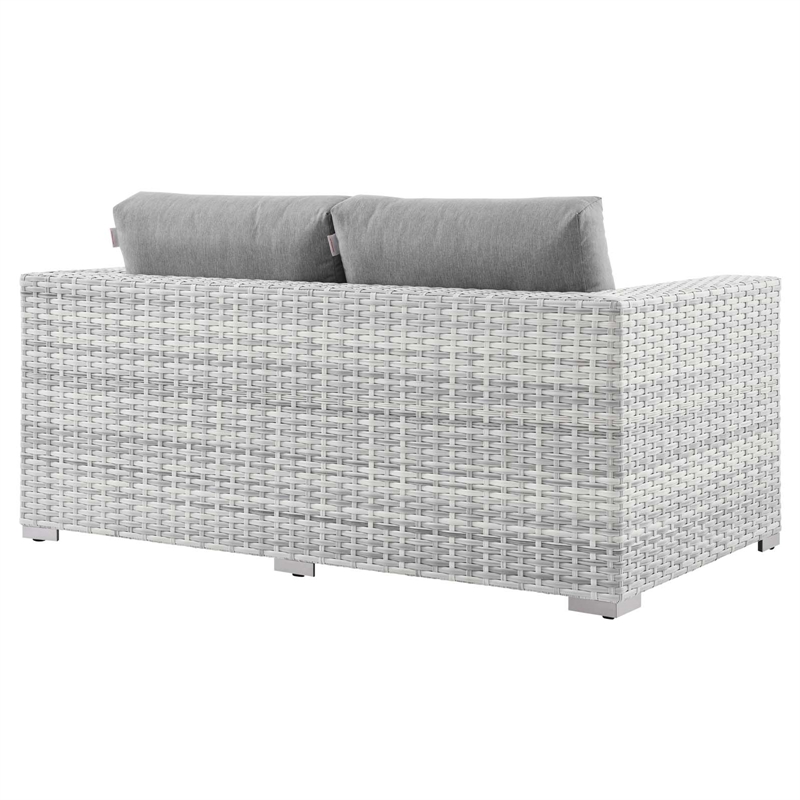 Modway Convene 4-Piece Rattan & Fabric Outdoor Set in Light Gray