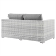 Modway Convene 4-Piece Rattan & Fabric Outdoor Set in Light Gray