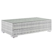 Modway Convene 4-Piece Rattan & Fabric Outdoor Set in Light Gray
