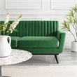 Modway Engage Modern Channel Tufted Performance Velvet Loveseat in Emerald