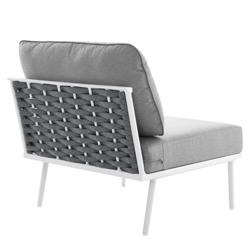 Modway Stance Modern Fabric & Aluminum Outdoor Armless Armchair in Gray