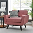 Modway Engage Modern Tufted Back Performance Velvet Armchair in Dusty Rose Pink