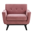 Modway Engage Modern Tufted Back Performance Velvet Armchair in Dusty Rose Pink