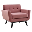 Modway Engage Modern Tufted Back Performance Velvet Armchair in Dusty Rose Pink