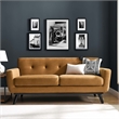 Modway Engage Modern Tufted Back Performance Velvet Loveseat in Cognac Brown
