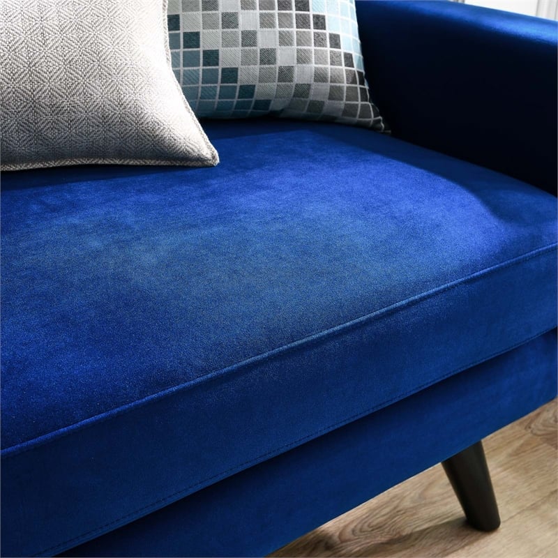 Modway Engage Modern Tufted Back Performance Velvet Loveseat in Navy