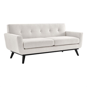 Modway Engage Modern Tufted Back Textured Fabric Loveseat in Ivory