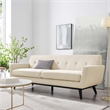 Modway Engage Modern Tufted Back Textured Fabric Sofa in Beige
