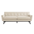 Modway Engage Modern Tufted Back Textured Fabric Sofa in Beige