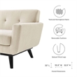 Modway Engage Modern Tufted Back Textured Fabric Sofa in Beige