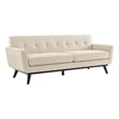 Modway Engage Modern Tufted Back Textured Fabric Sofa in Beige