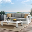 Modway Tahoe 2-Piece Fabric/Powder-Coated Aluminum Outdoor Set in Gray/White