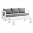 Modway Tahoe 2-Piece Fabric/Powder-Coated Aluminum Outdoor Set in Gray/White