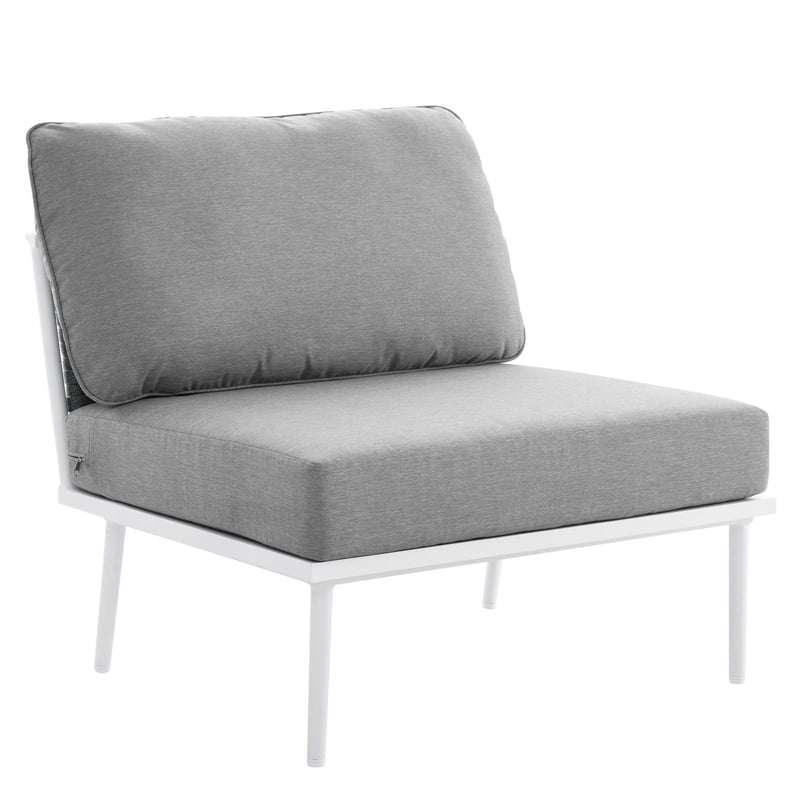 Modway Stance 3-Piece Modern Fabric/Aluminum Outdoor Set in Gray
