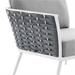 Modway Stance 4-Piece Modern Fabric/Aluminum Outdoor Sectional Sofa Set in Gray