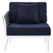 Modway Stance 4-Piece Modern Fabric/Aluminum Outdoor Sectional Sofa Set in Navy