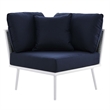 Modway Stance 4-Piece Modern Fabric/Aluminum Outdoor Sectional Sofa Set in Navy