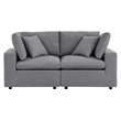 Modway Commix Modern Fabric Upholstered Outdoor Loveseat in Slate Gray