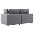 Modway Commix Modern Fabric Upholstered Outdoor Loveseat in Slate Gray