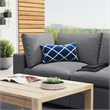 Modway Commix Modern Fabric Upholstered Outdoor Loveseat in Slate Gray
