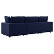 Modway Commix Fabric Upholstered Patio 3-Seater Sofa in Navy