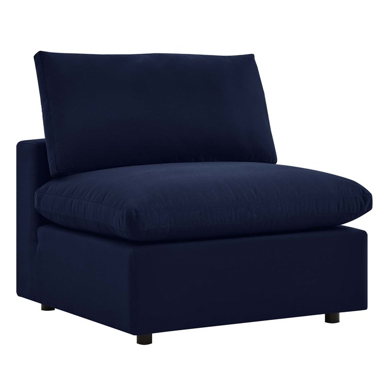 Modway Commix Fabric Upholstered Patio 3-Seater Sofa in Navy