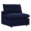Modway Commix Fabric Upholstered Patio 3-Seater Sofa in Navy