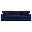 Modway Commix Fabric Upholstered Patio 3-Seater Sofa in Navy