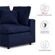 Modway Commix Fabric Upholstered Patio 3-Seater Sofa in Navy