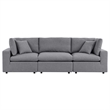 Modway Commix Modern Fabric Upholstered Water Resistant Outdoor Sofa in Slate