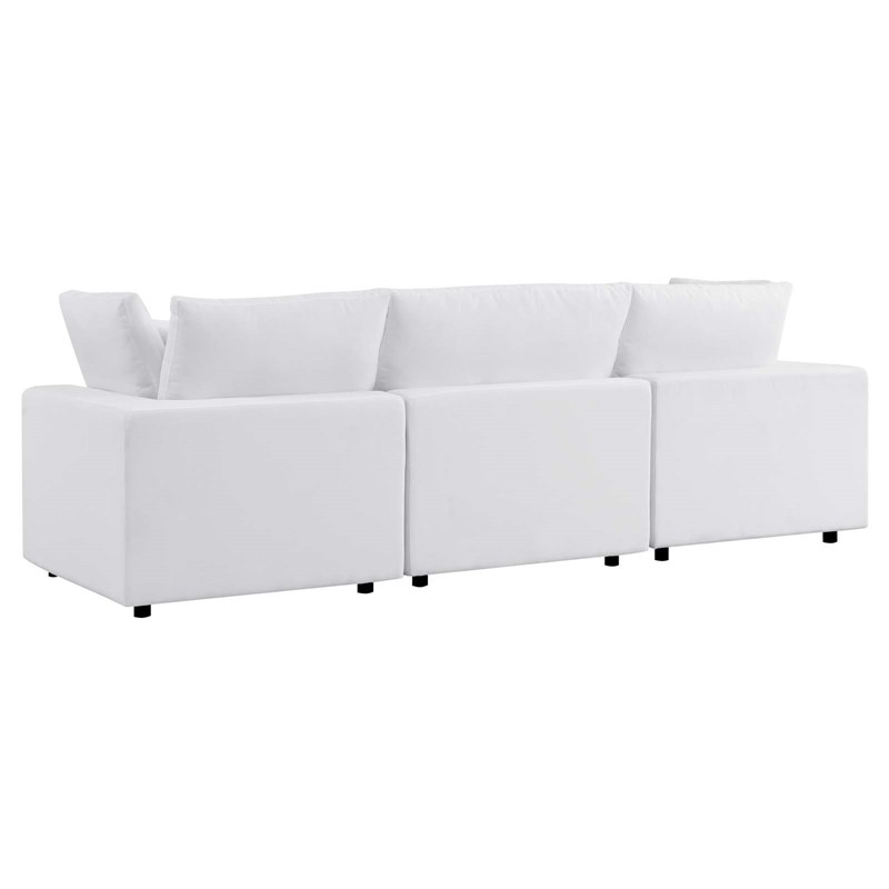 Modway Commix Modern Fabric Upholstered Water Resistant Outdoor Sofa in White