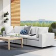 Modway Commix Modern Fabric Upholstered Water Resistant Outdoor Sofa in White