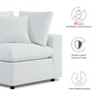 Modway Commix Modern Fabric Upholstered Water Resistant Outdoor Sofa in White