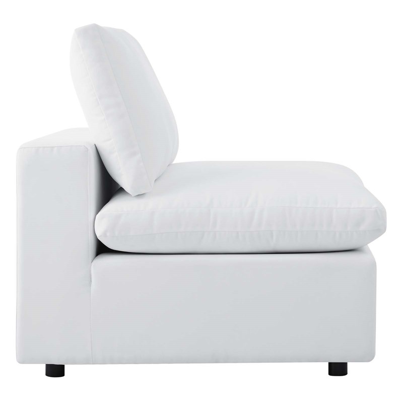 Modway Commix Modern Fabric Upholstered Water Resistant Outdoor Sofa in White