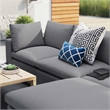 Modway Commix 4-Piece Modern Fabric Upholstered Patio Sectional Sofa in Slate