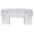 Modway Commix 6-Piece Modern Fabric Upholstered Outdoor Sectional Sofa in White
