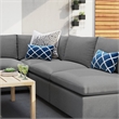 Modway Commix 5-Piece Modern Fabric Upholstered Patio Sectional Sofa in Slate