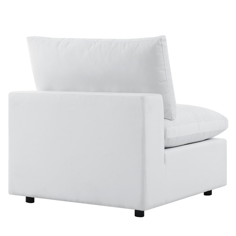Modway Commix 5-Piece Modern Fabric Upholstered Patio Sectional Sofa in White