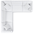 Modway Commix 5-Piece Fabric Upholstered Outdoor Sectional Sofa in White