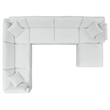 Modway Commix 7-Piece Modern Fabric Upholstered Outdoor Sectional Sofa in White