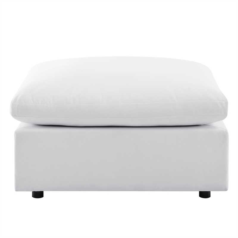 Modway Commix 7-Piece Modern Fabric Upholstered Outdoor Sectional Sofa in White